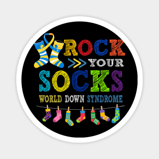 rock your socks world down syndrowe Magnet